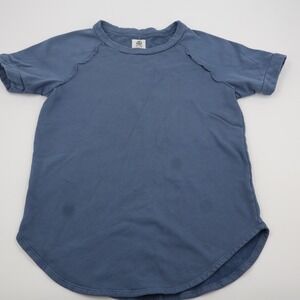 Ever Adams SS Shirt Mens Large Blue 100% Cotton Raw Edge Raglan Made in USA